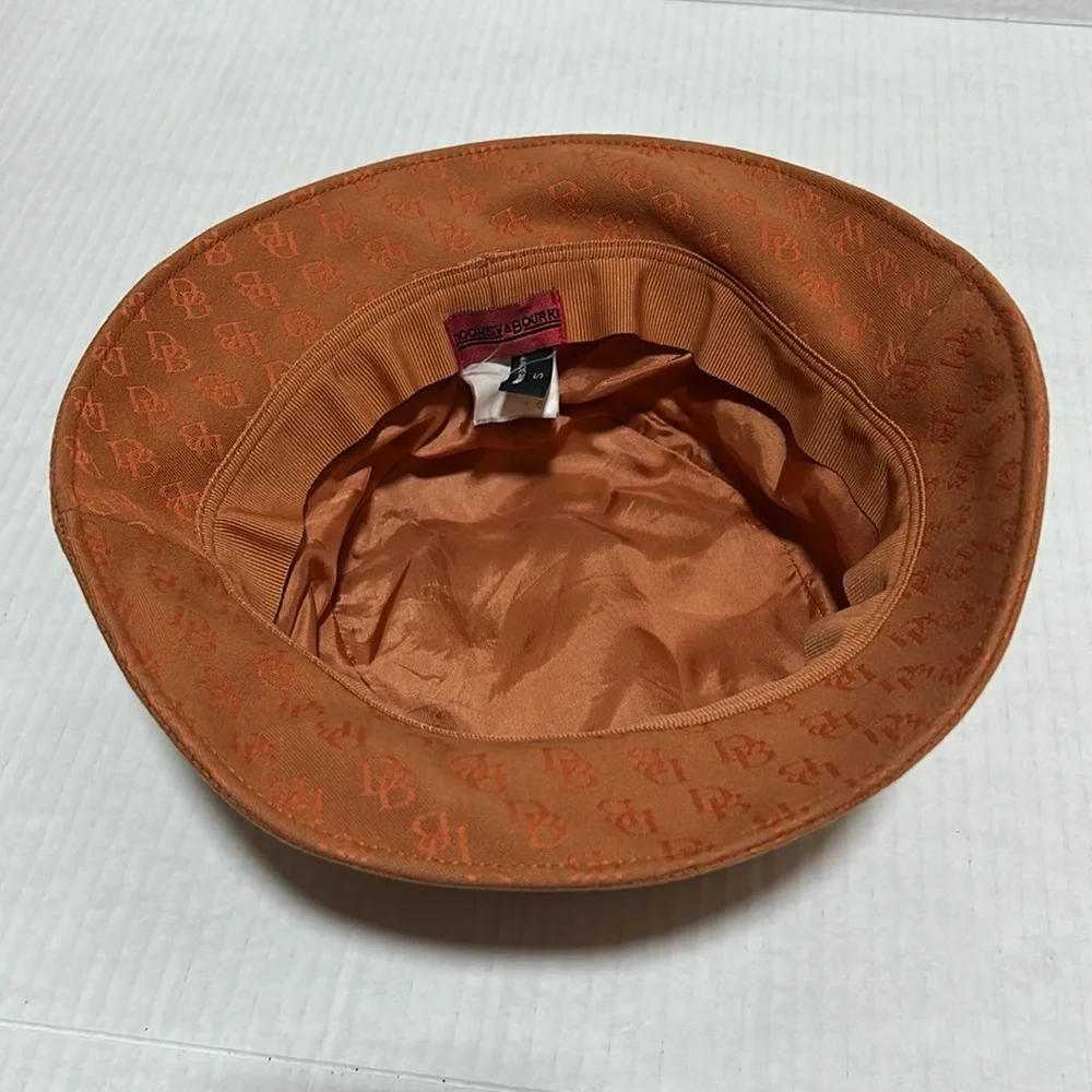 Vintage Dooney & Bourke Orange Bucket Y2K Hat Monogram Logo - Size Small